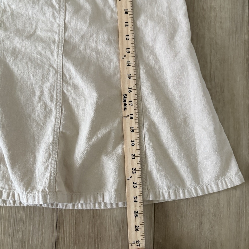 LL Bean Classic Fit Khaki Tan A-Line Paneled Midi Skirt Size 6 Regular Cotton - Picture 5 of 6